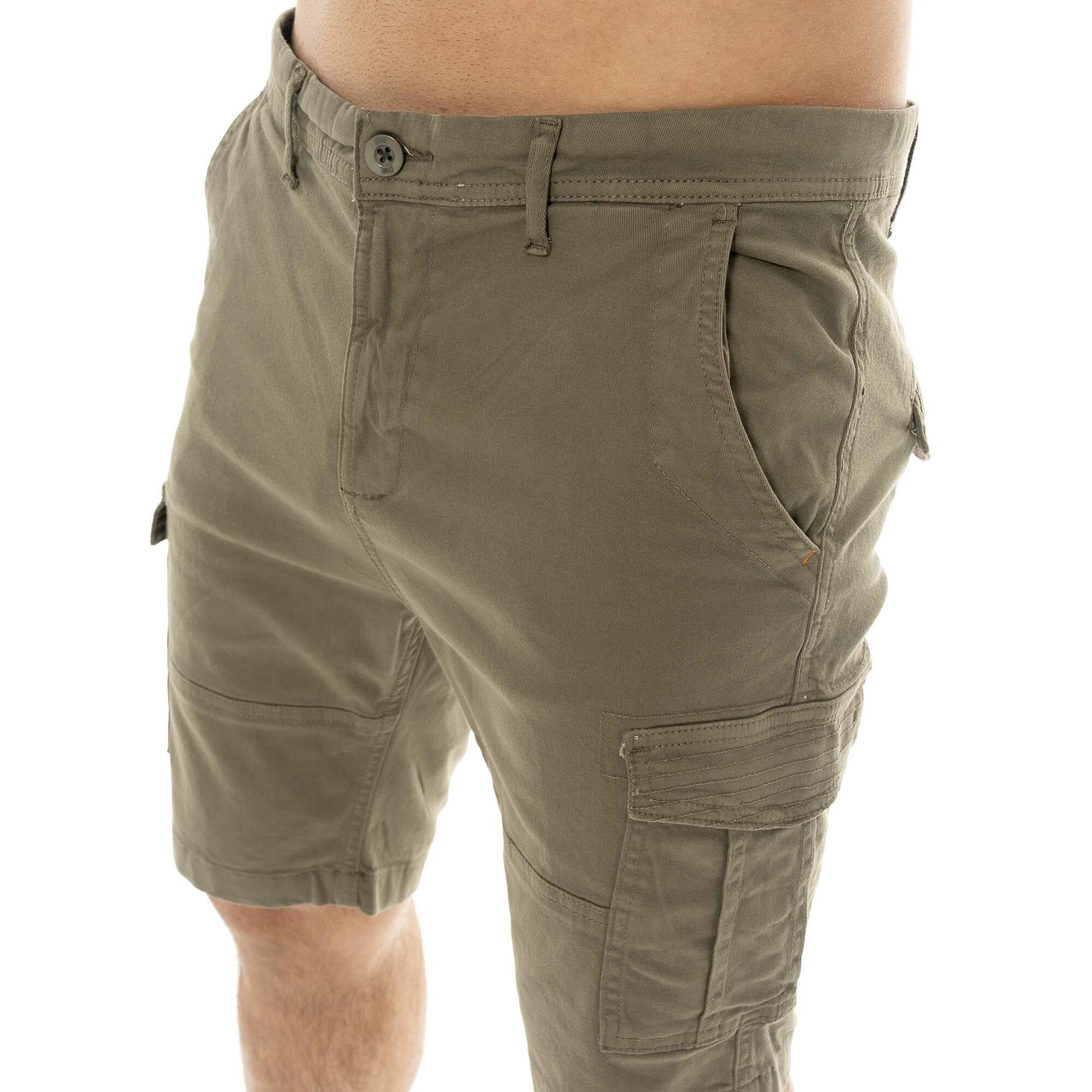 Pantaloncini cargo in twill da uomo con passanti Leone Easy
