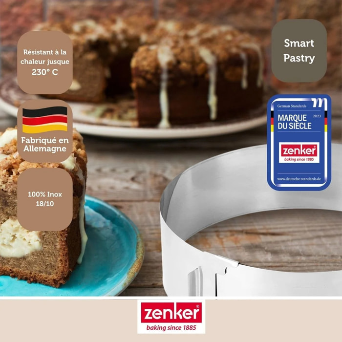 Lot de 2 cercles à pâtisserie 15/30 cm en inox Zenker Smart Pastry