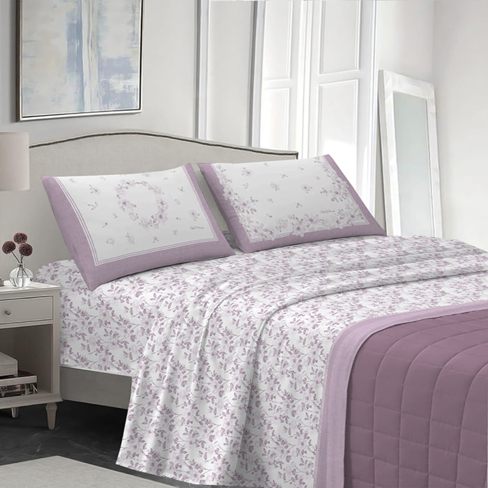 completo letto marsiglia rosa in cotone 100% cotone