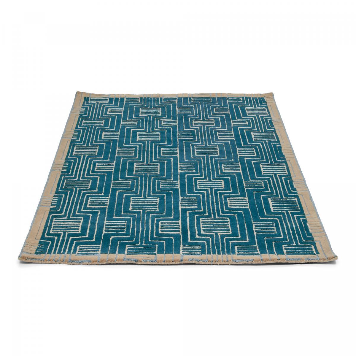 Tapis salon et chambre fait à la main en laine motif géométrique CIOL