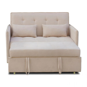 Sofá cama de 2 plazas en beige 135 cm Nasya Beige