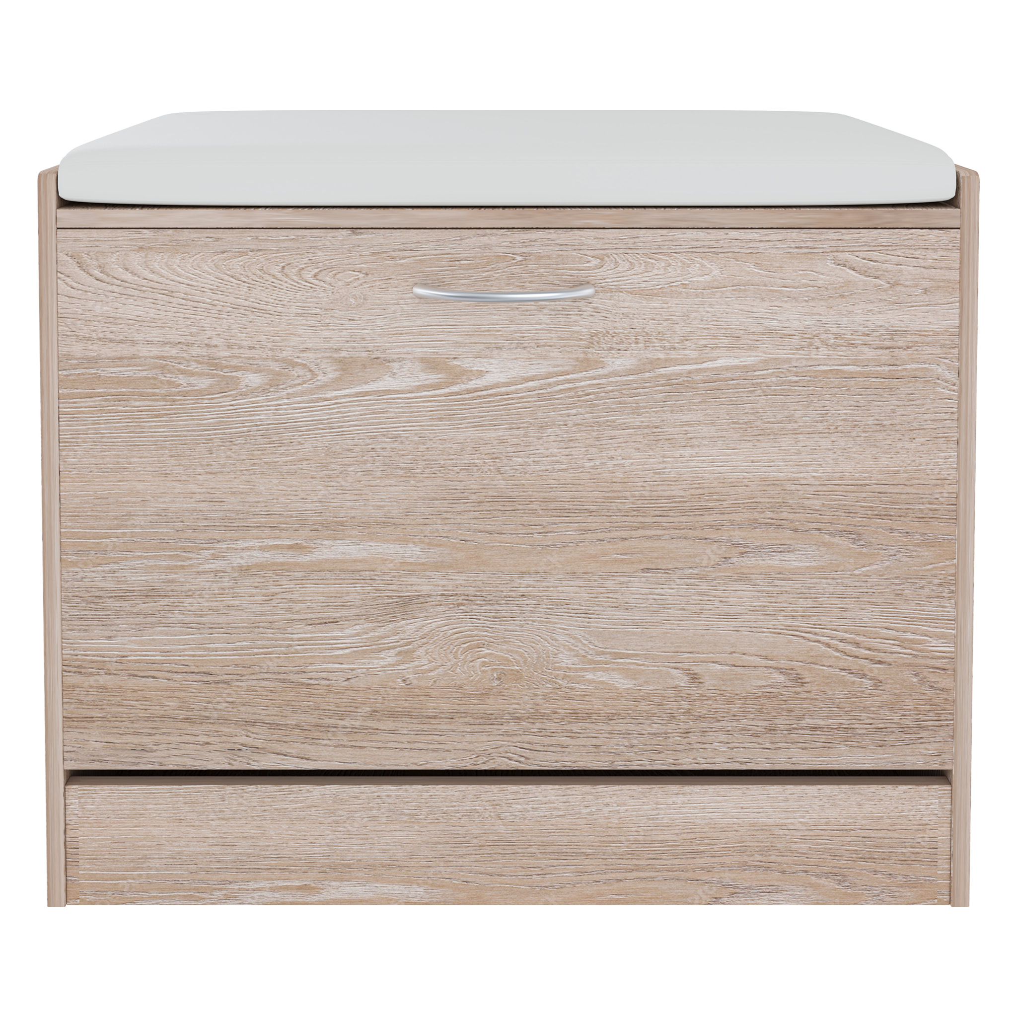 Panca Scarpiera Da Ingresso Salvaspazio Cuscino Anta Ribalta Seduta Imbottita In Ecopelle Soggiorno Casa Camera Ufficio 60 x 30 x 48 Cm Rovere