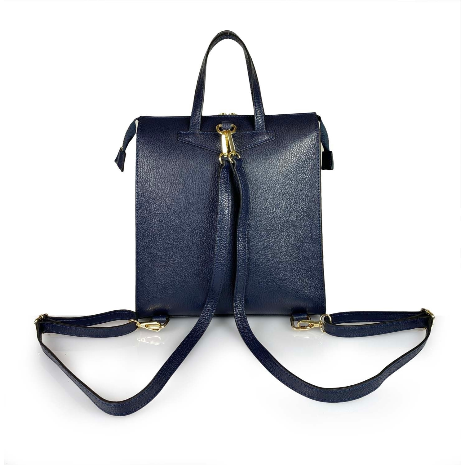 Borse Donna colore Blu-in pelle Made in Italy 27 x 31 x 13cm