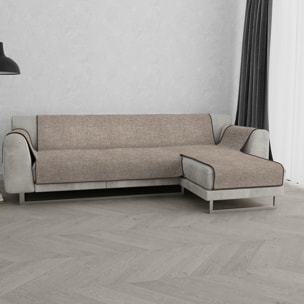 COPRIDIVANO PENISOLA DESTRA COMFORT, Antiscivolo, Cotone+Microfibra+Fibre Varie, Made in Italy - MARRONE