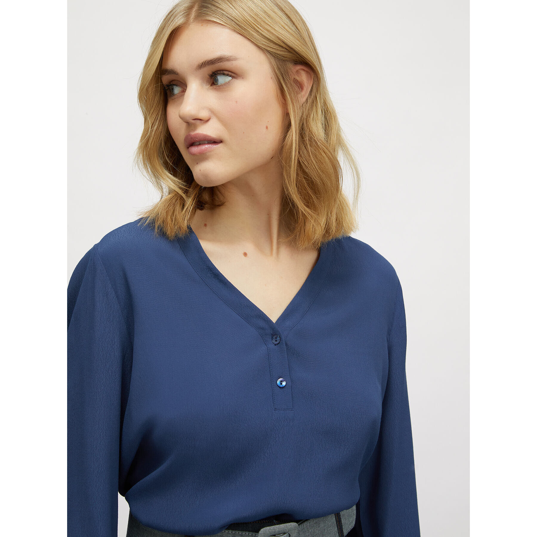 Motivi - Blusa vaporosa serafín - Azul