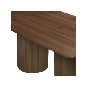 Table à manger ovale en bois "Zénith" - 180 cm - 8 places - Marron