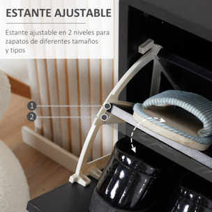 Zapatero Moderno Zapatero de Entrada Recibidor con 2 Cajones y Estantes Ajustables Zapatero Estrecho para Pasillo 60x24x80 cm Negro