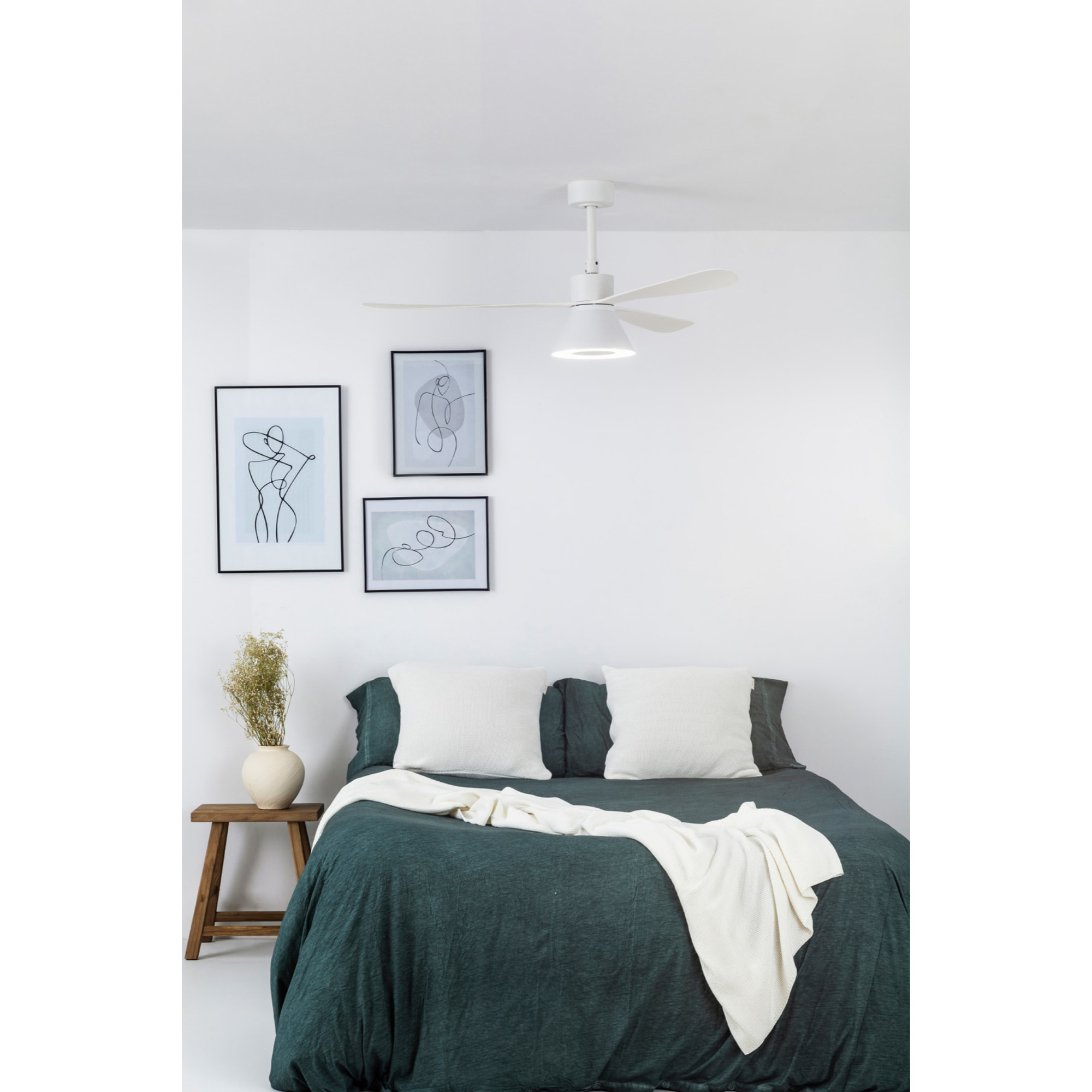 AMELIA L CONE LED Ventilador de techo blanco