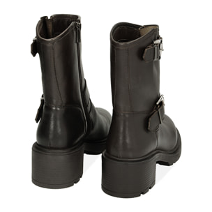 Botines de cuero negro para los moteros