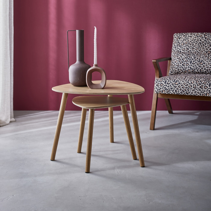 Tables gigognes scandinaves décor bois LENA