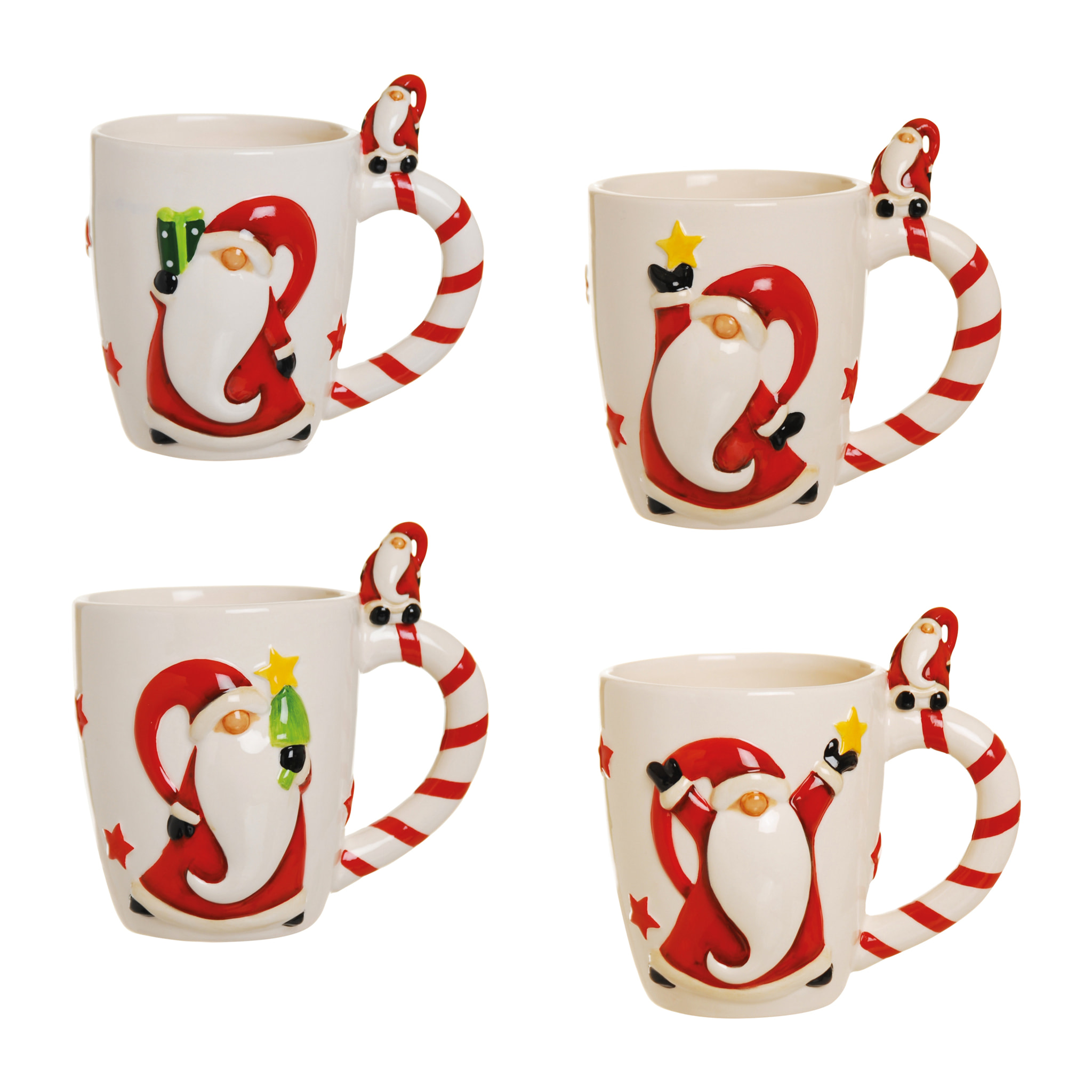 Set 4 Mug Excelsa – Christmas, Ceramica Multicolore