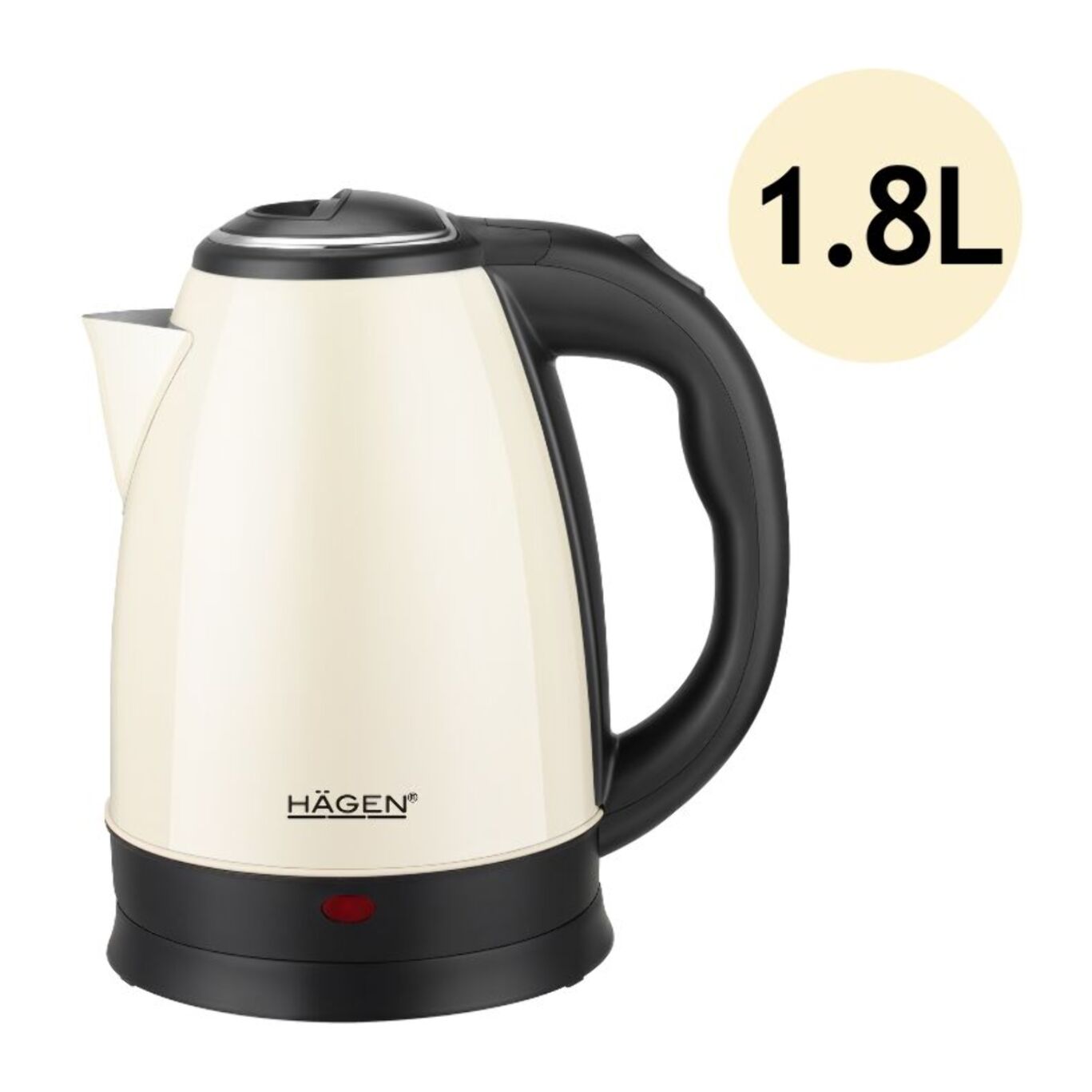 Bouilloire électrique 1.8L inox sans fil Crème Hagen HA5525-CRM