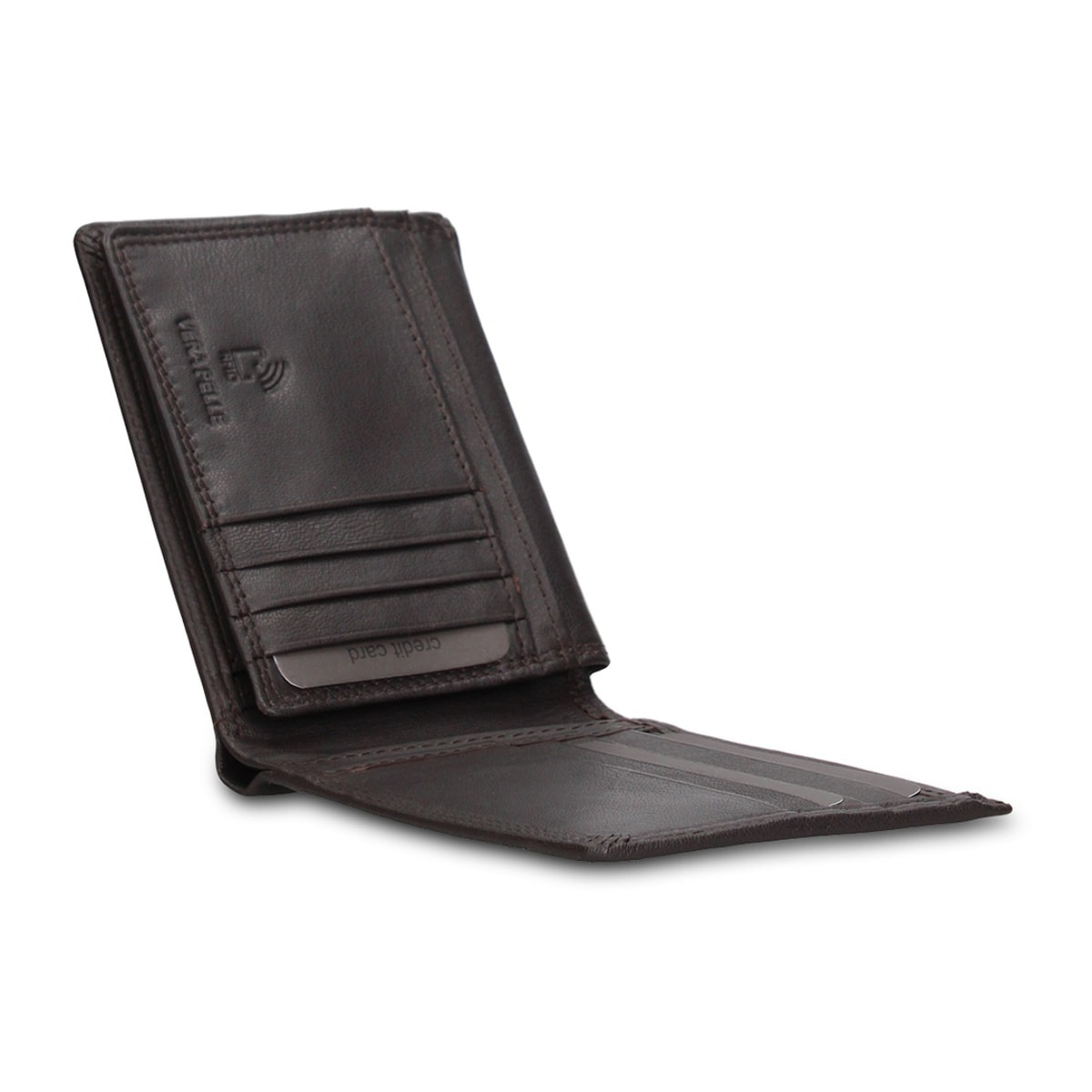 Portafoglio uomo in vera pelle - Modello Cavalier - Casual - 12.5 x 9.5 x 2.0 cm