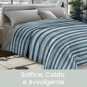 INTRECCI Piumino Matrimoniale, 260 x 260 cm, Piumino Ecologico, Caldo, Invernale, 300 g/m², Anallergico e Antiacaro, Made in Italy, Lavabile in Lavatrice, Soffice, Morbido. Fantasia: Linee