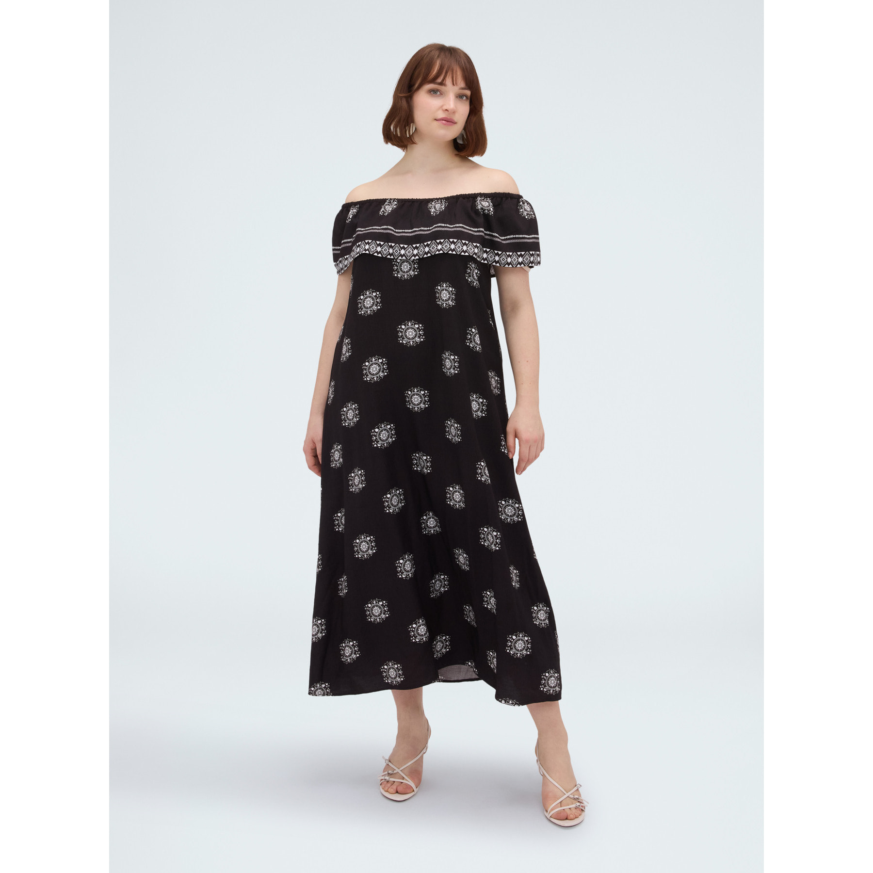 Fiorella Rubino - Vestito Chill off-shoulder in viscosa - Nero