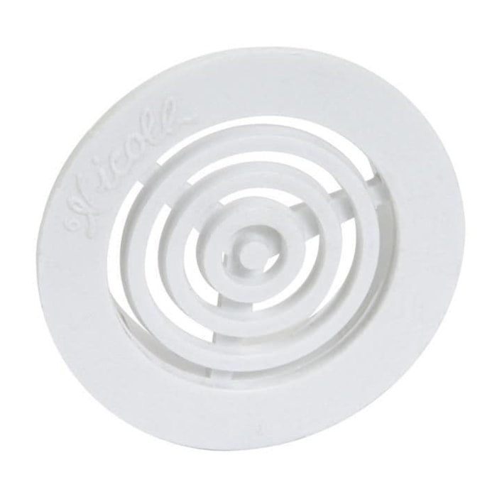 Grille d'aération ronde Ø35 mm sans moustiquaire NICOLL pour menuiserie - Blanc - B33