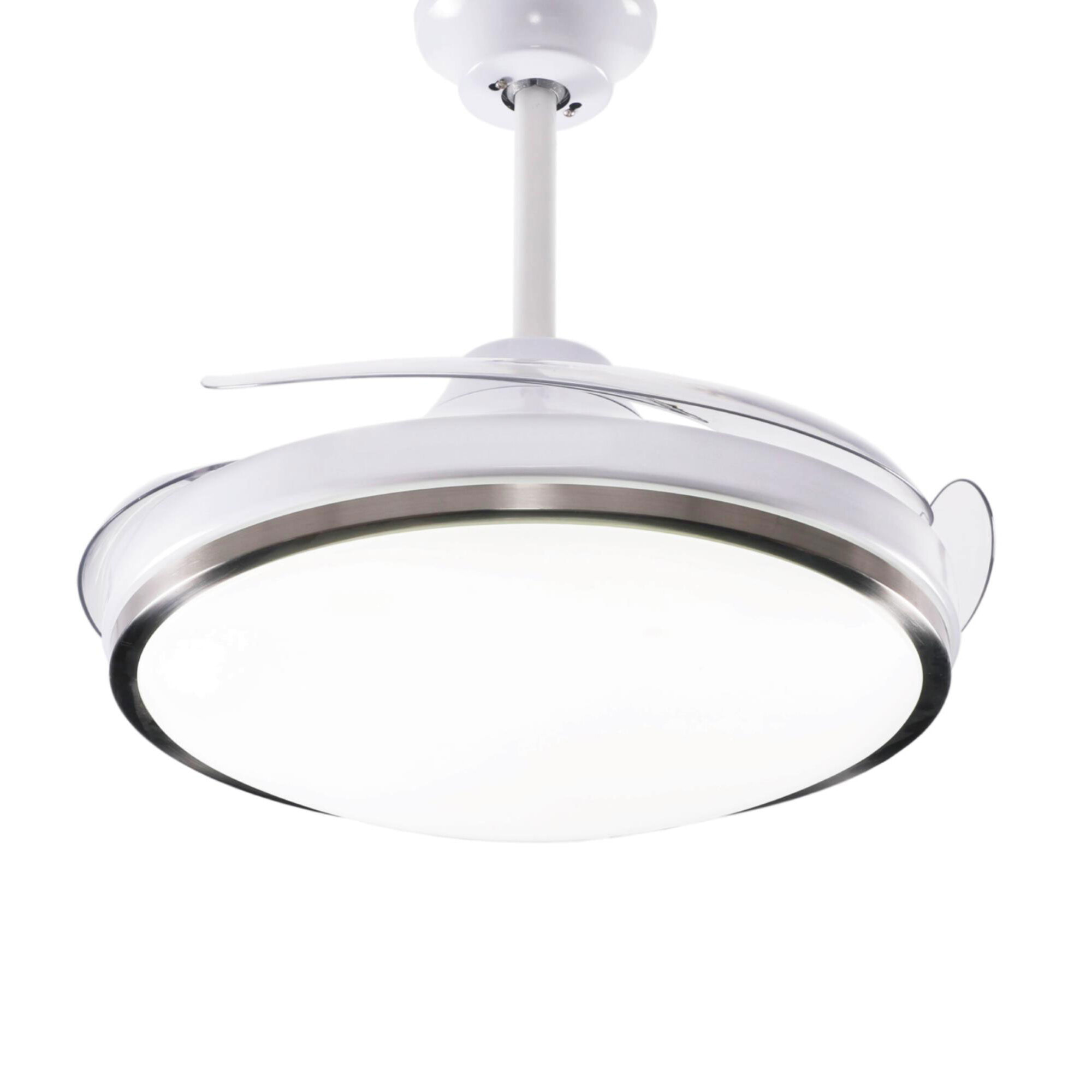 Ventilador de Techo con Luz LED Ø53x30cm - Aspas retráctiles, Silencioso, 6 Velocidades, Mando a distancia y luz regulable 3 Tonos
