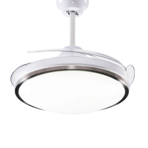 Ventilador de Techo con Luz LED Ø53x30cm - Aspas retráctiles, Silencioso, 6 Velocidades, Mando a distancia y luz regulable 3 Tonos