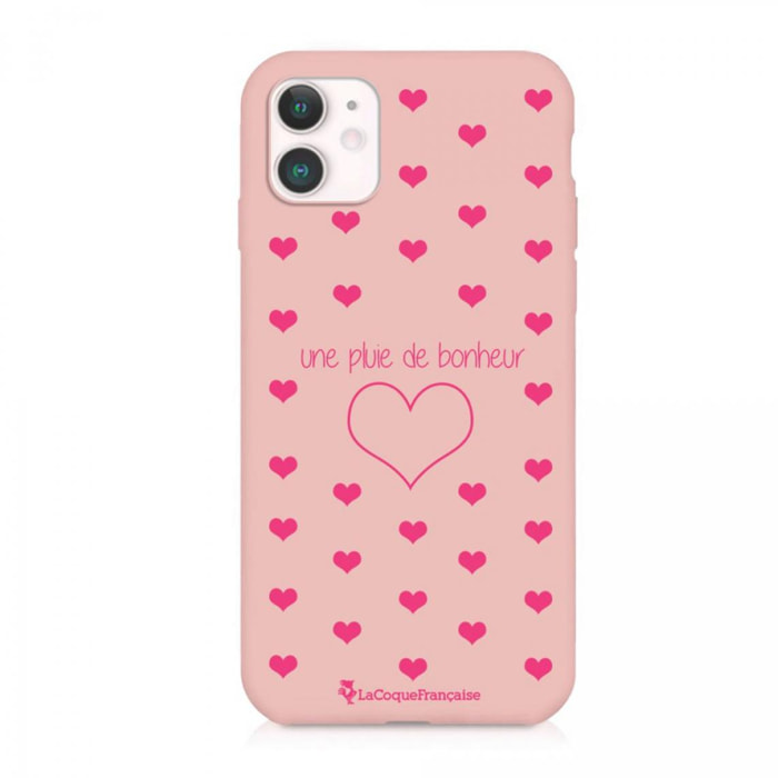 Coque iPhone 11 Silicone Liquide Douce rose pâle Pluie de Bonheur Rose La Coque Francaise.