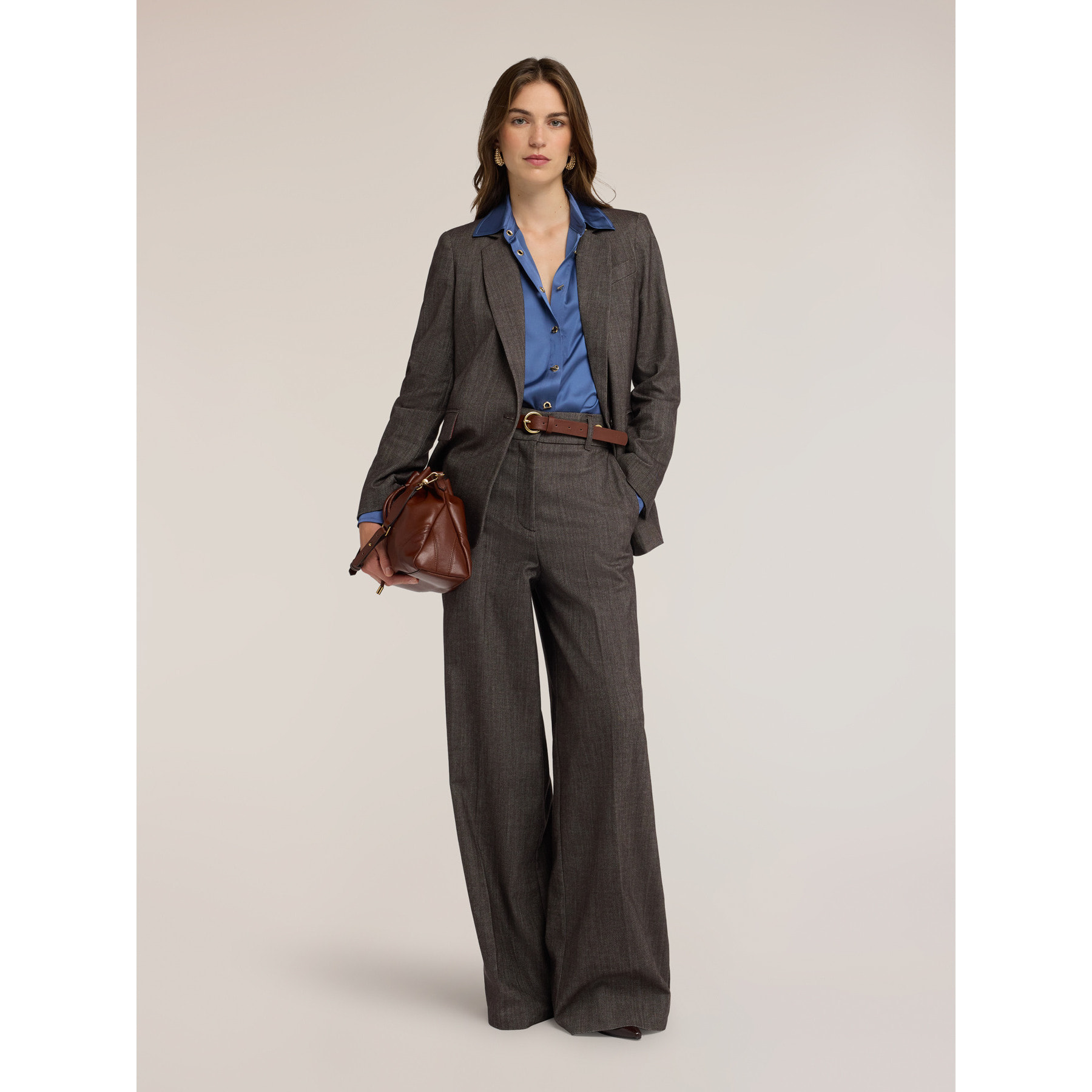 Motivi - Blazer tinto filo misto cotone - Grigio