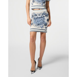 PHILIPP PLEIN Knitted Mini Skirt Butterfly Tattoo