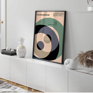 Affiche encadrée cercles abstraits élégants Affiche + cadre en métal - Noir