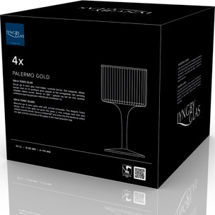 Set de 4 verres à gin tonic Palermo Gold 32 cl