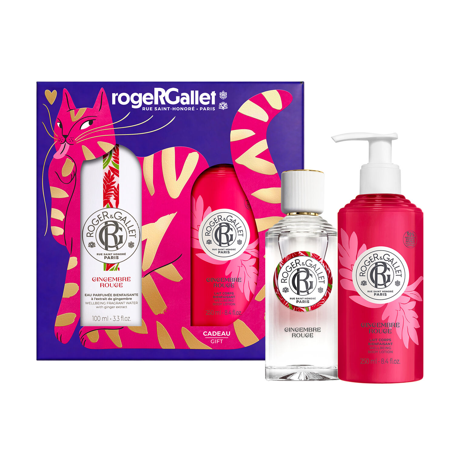 Gingembre Rouge - Coffret Eau Parfumée Bienfaisante 100 ml + Lait Corps Bienfaisant 250 ml