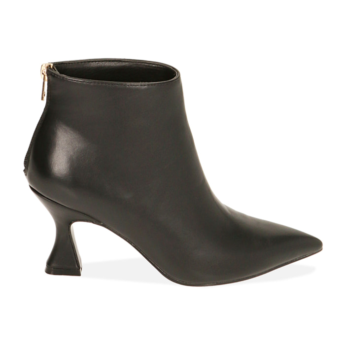 Ankle boots neri, tacco 7,5 cm
