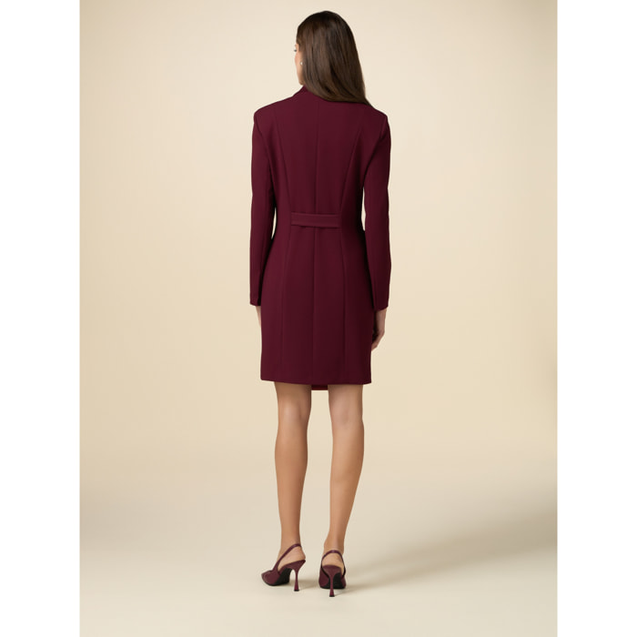 Oltre - Robe manteau doppiopetto con bottoni gioiello - Bordeaux