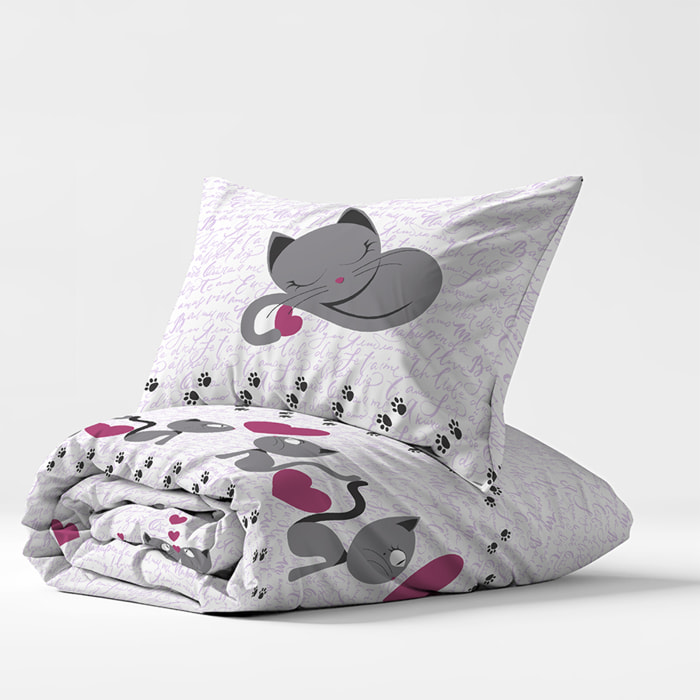 Parure copripiumino gattini rosa