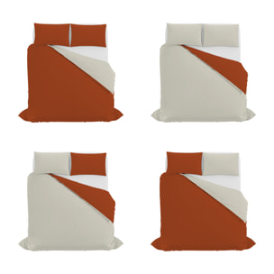 PARURE COPRIPIUMINO NATURAL COLOR MATRIMONIALE - 100% COTONE MADE IN ITALY