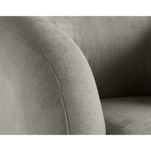Ernee - fauteuil cocon - en velours - Gris