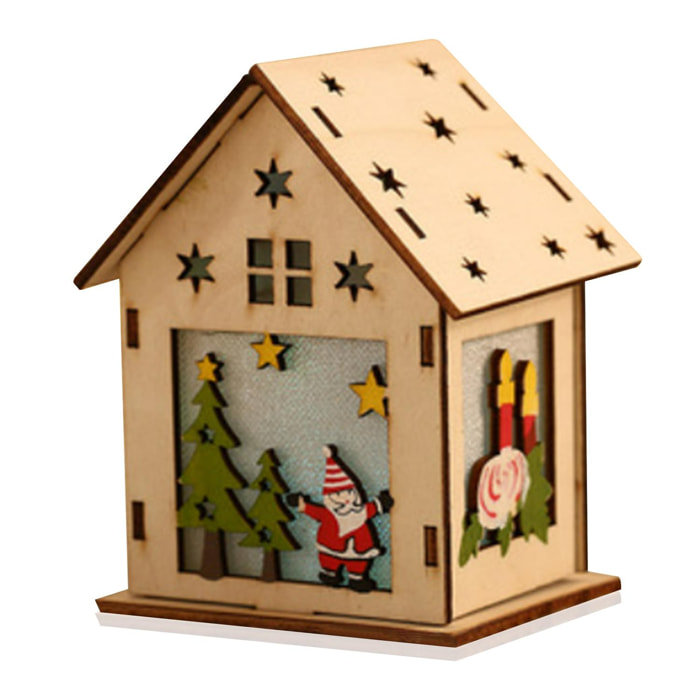 Colgante casa led Santa Claus bosque