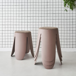 Tabouret empilable bouclette texturée (lot de 4) NIKI