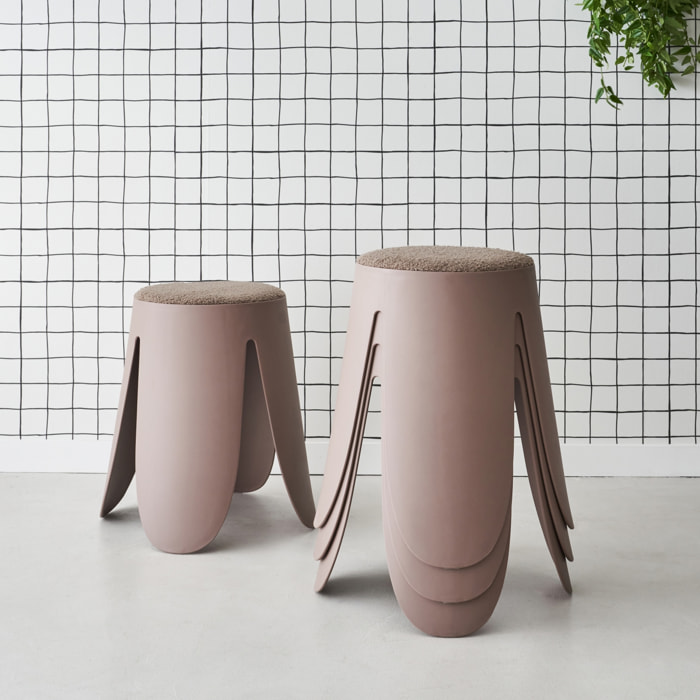 Tabouret empilable bouclette texturée (lot de 4) NIKI
