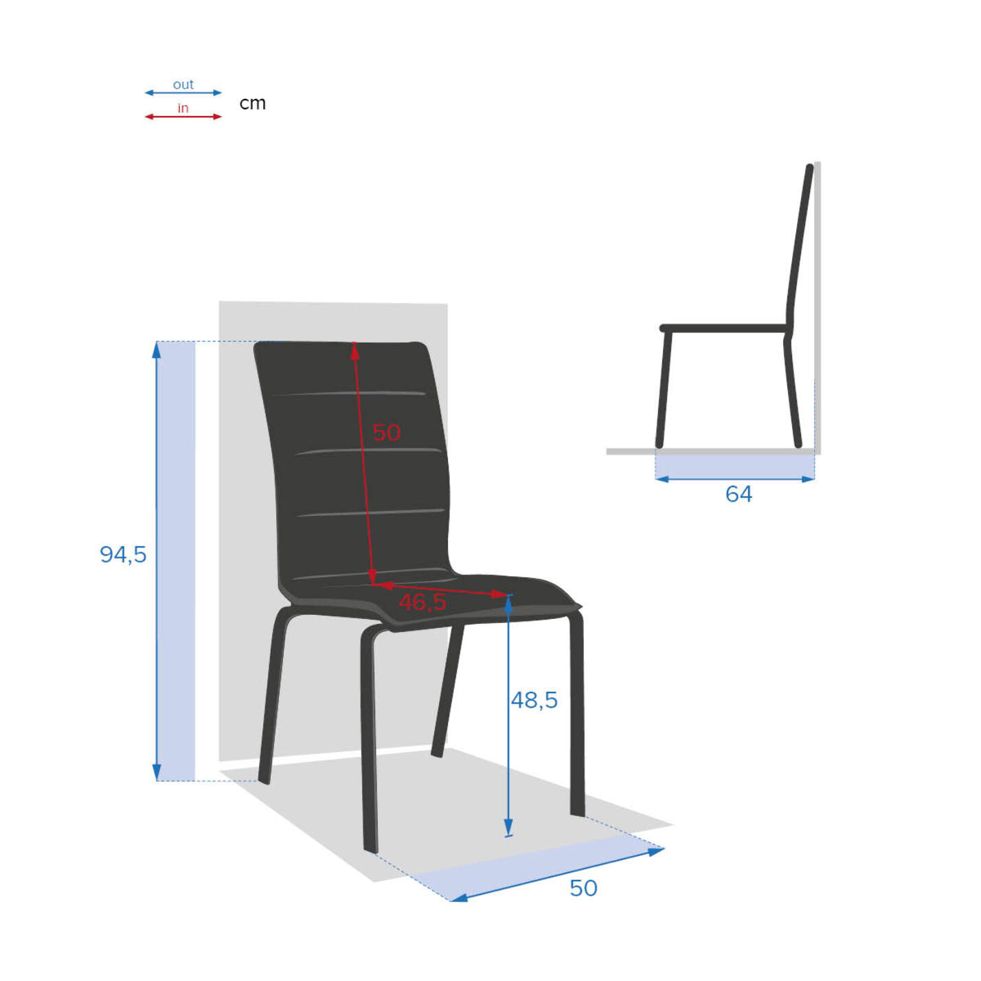 Chaise de jardin empilable Diese Anthracite & Graphite