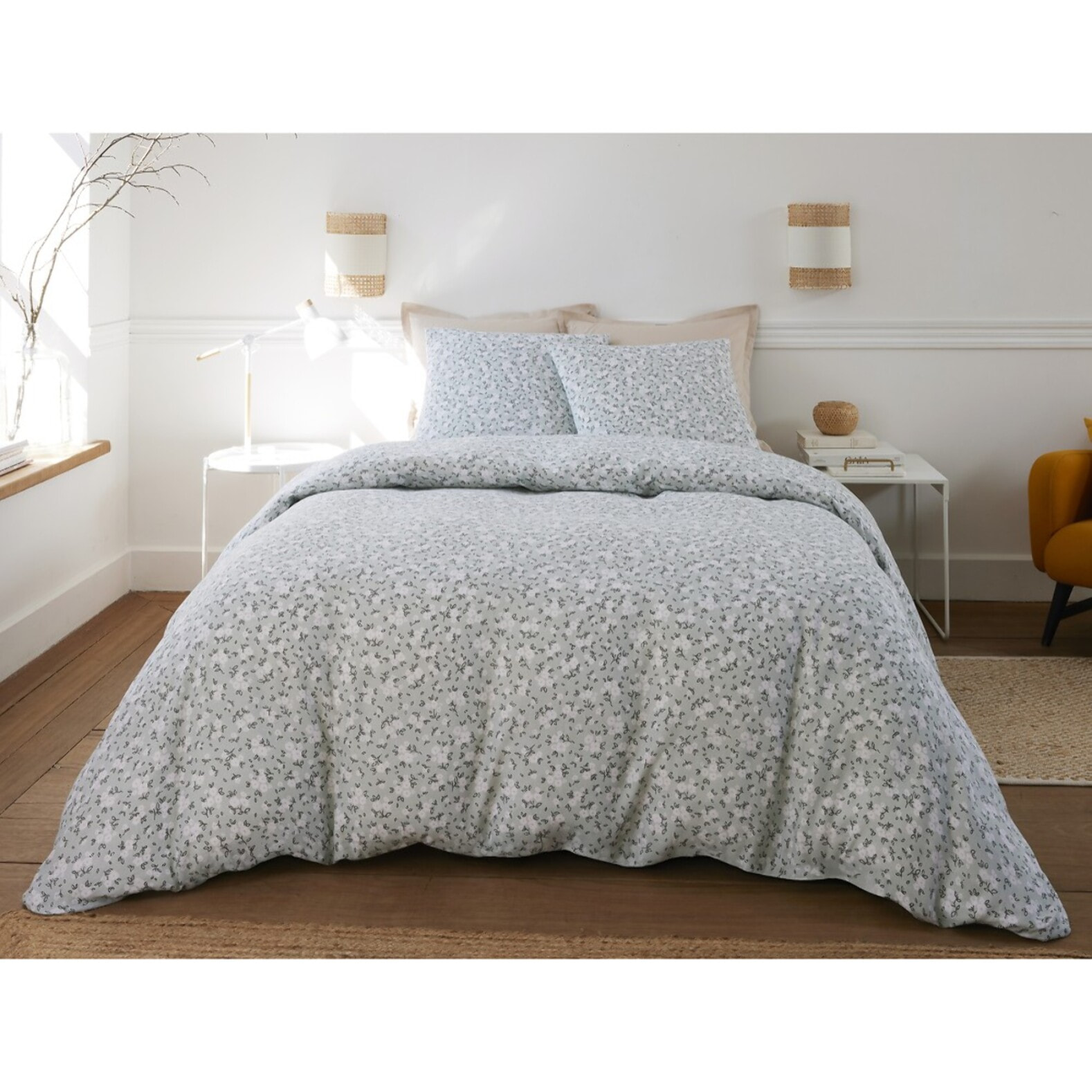 Parure housse de couette 100% gaze de coton imprimé edana