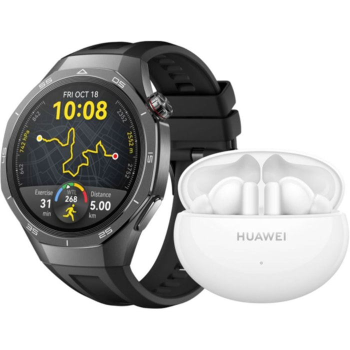 Montre connectée HUAWEI Pack Watch GT5 Pro 46mm Noir +Buds Blancs