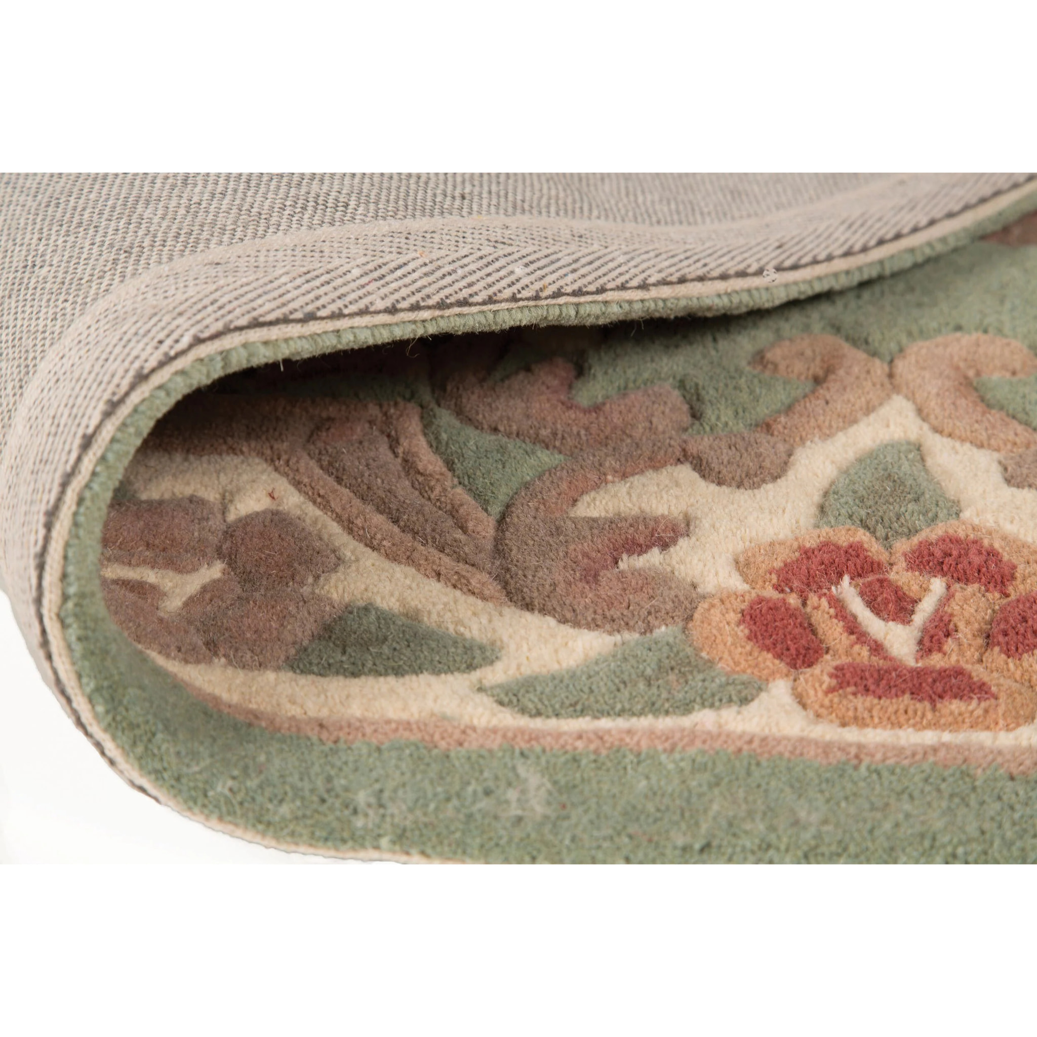 Tapis en laine rond AUBUSSON Vert