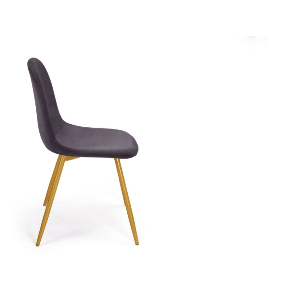 Chaises Sofia - Gris foncé - pied doré