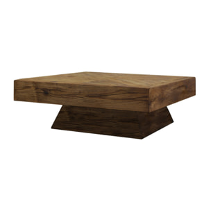 Table basse carrée en bois recyclé avec piètement bois - ORIGIN