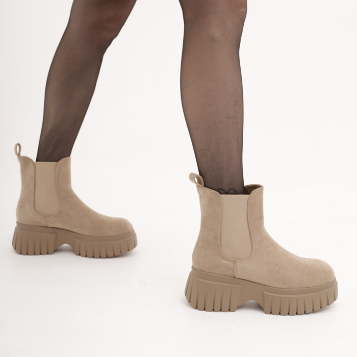 STIVALETTO CHELSEA BASSO PLATFORM TORTORA