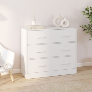 Commode Uma 6 tiroirs blanc