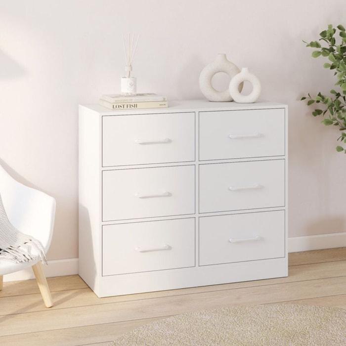 Commode Uma 6 tiroirs blanc