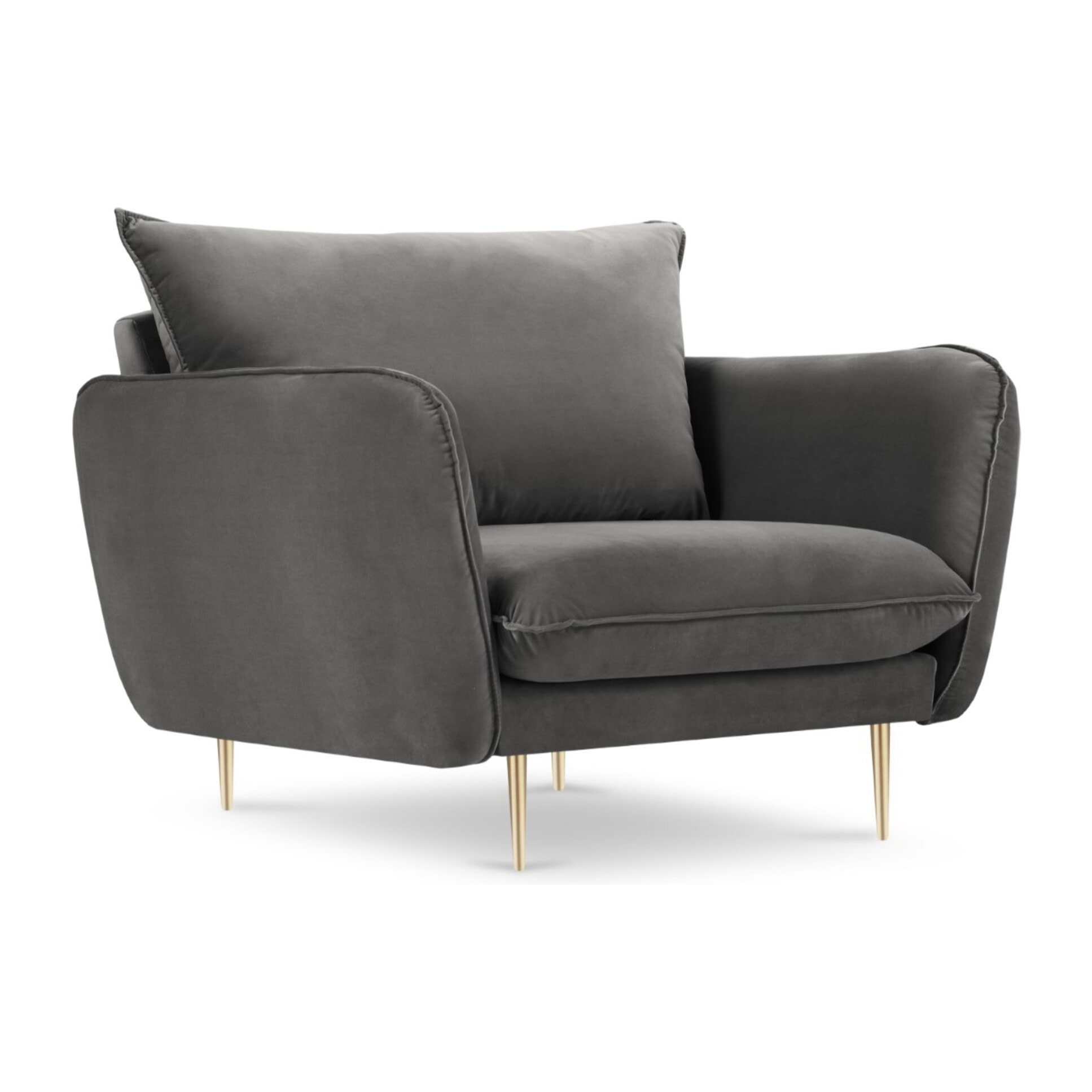 Fauteuil "Vienna" en velours gris