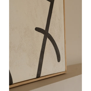 Cuadro blanco y negro decorativo sobre algodón con bastidor de madera pintado artesanalmente con pintura óleo en varias medidas