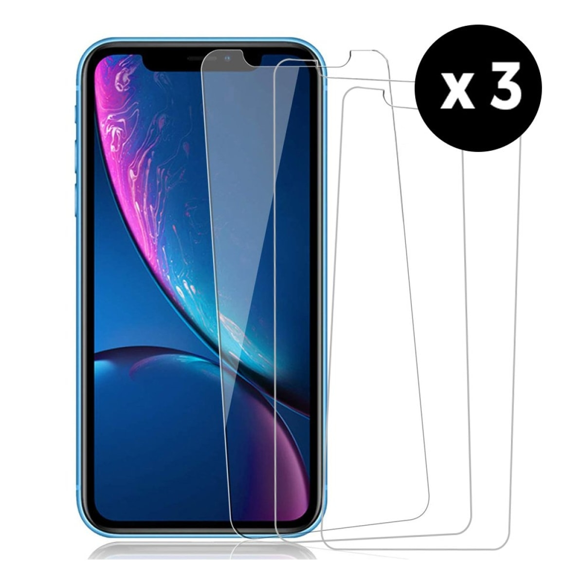 Lot de 3 Vitres en verre trempé transparente Compatible avec les téléphones de la marque Apple iPhone 13 Pro