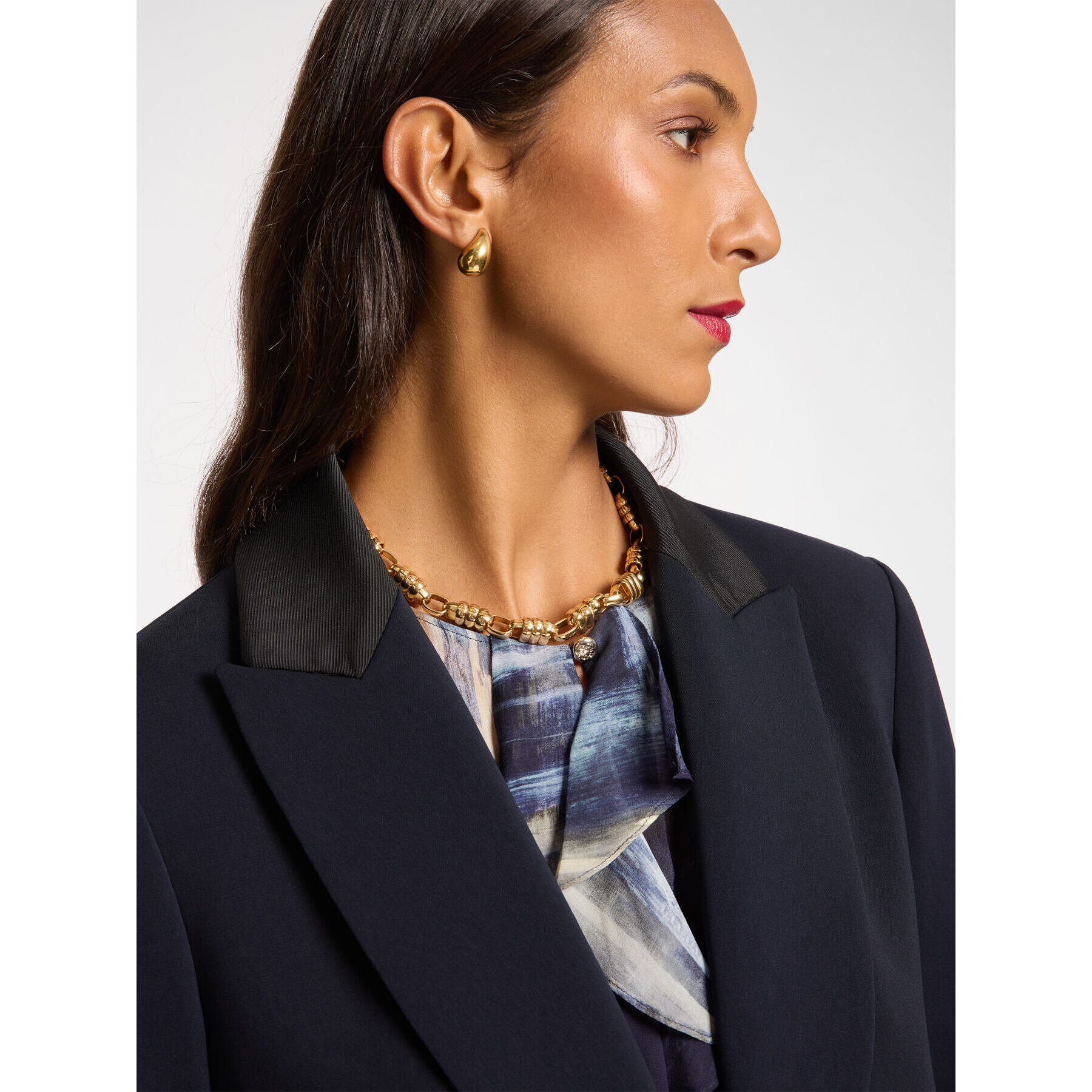 Elena Mirò - Blazer in tessuto crêpe - Blu