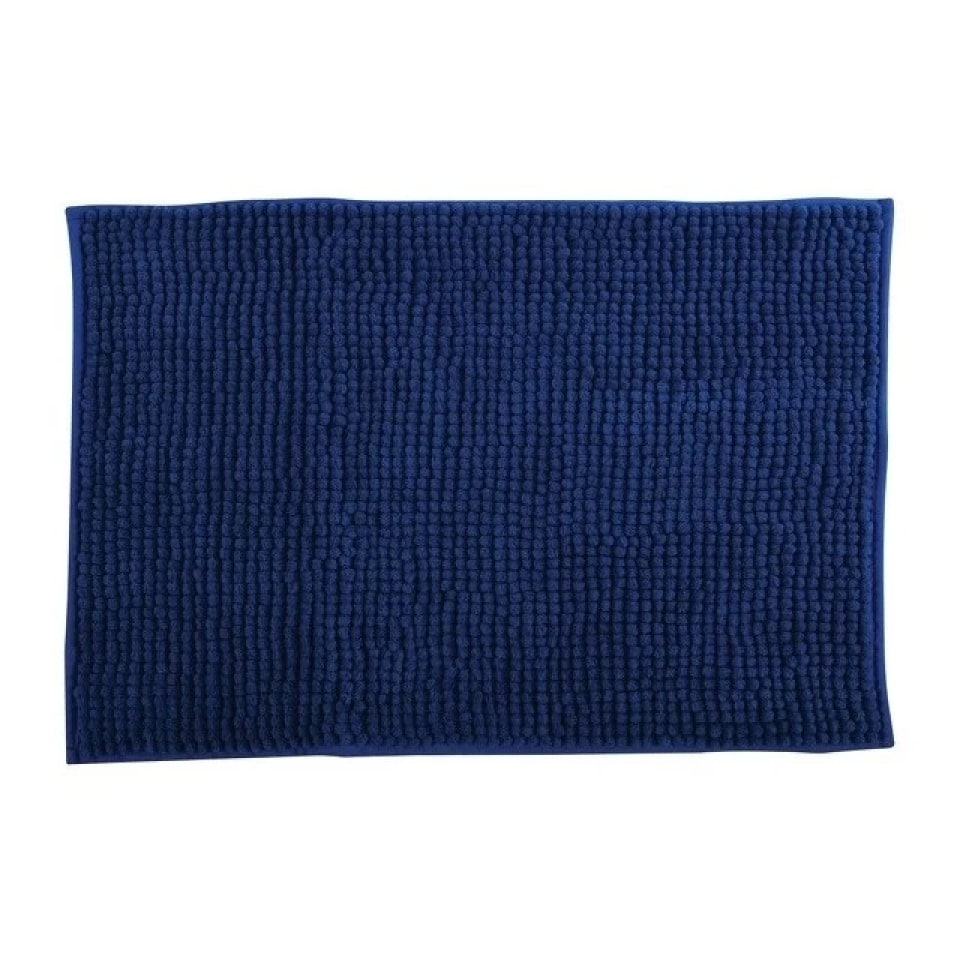 Tapis de bain Microfibre CHENILLE Bleu Foncé MSV